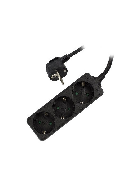 Ewent EW3959 base múltiple 1,5 m 3 salidas AC Interior Negro