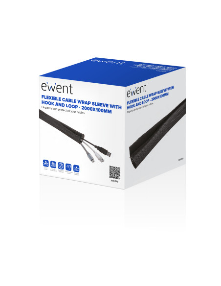Ewent EW1558 organizador de cables Universal Pasacables Negro 1 pieza(s)