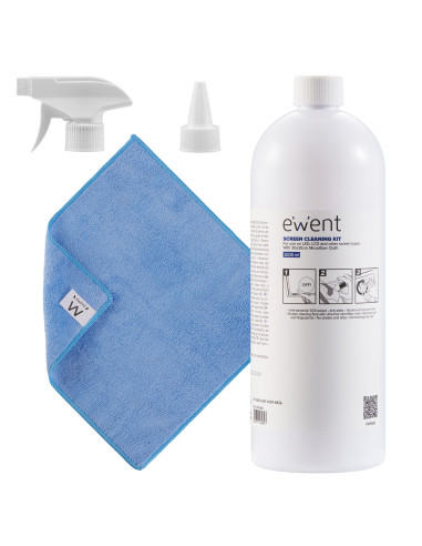 Ewent EW5680 kit de limpieza para computadora Pantallas   Plásticos, Universal Kit de limpieza para equipos 1000 ml