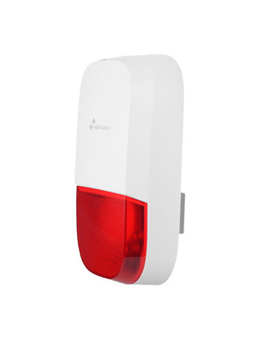 Nivian NVS-S7B sirena Sirena inalámbrica Exterior Rojo, Blanco