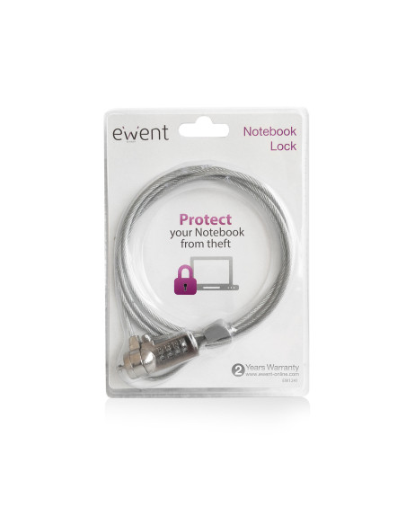 Ewent EW1241 cable antirrobo Plata 1,5 m