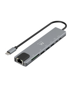 Ewent EW1146 base para portátil y replicador de puertos Alámbrico USB 3.2 Gen 1 (3.1 Gen 1) Type-C Gris