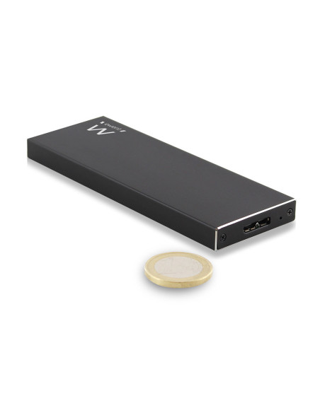 Ewent EW7023 caja para disco duro externo Caja externa para unidad de estado sólido (SSD) Negro M.2