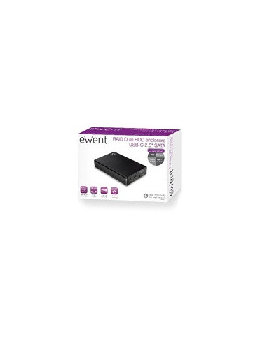 Ewent EW7077 caja para disco duro externo Carcasa de disco duro SSD Negro 2.5"