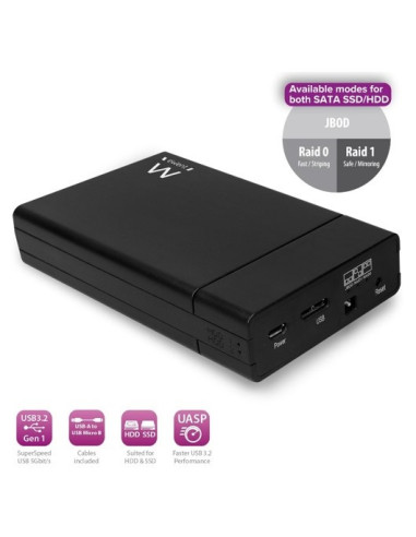 Ewent EW7043 caja para disco duro externo Carcasa de disco duro SSD Negro 2.5"