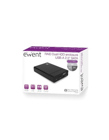 Ewent EW7043 caja para disco duro externo Carcasa de disco duro SSD Negro 2.5"