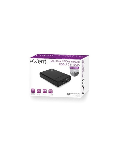 Ewent EW7043 caja para disco duro externo Carcasa de disco duro SSD Negro 2.5"
