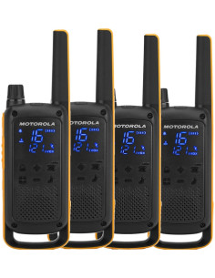 Motorola Talkabout T82 Extreme Quad Pack two-way radios 16 canales Negro, Naranja