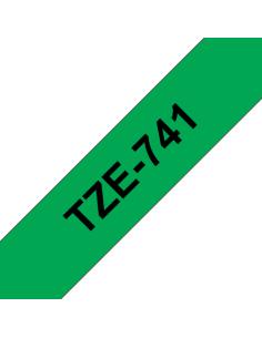 Brother TZE-741 cinta para impresora de etiquetas Negro sobre verde TZ