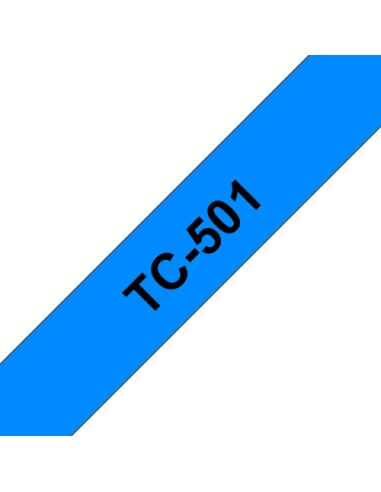 Brother TC-501 cinta para impresora de etiquetas Negro sobre azul