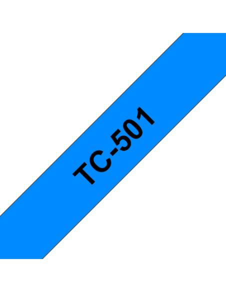 Brother TC-501 cinta para impresora de etiquetas Negro sobre azul