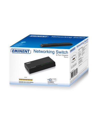 Eminent EM4442 switch Gigabit Ethernet (10 100 1000) Negro