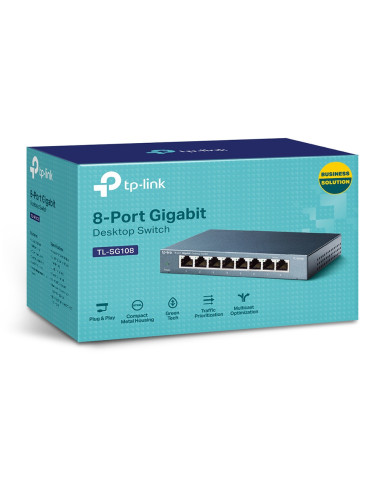 TP-Link TL-SG108 switch No administrado L2 Gigabit Ethernet (10 100 1000) Negro