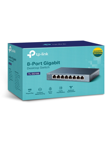 TP-Link TL-SG108 switch No administrado L2 Gigabit Ethernet (10 100 1000) Negro