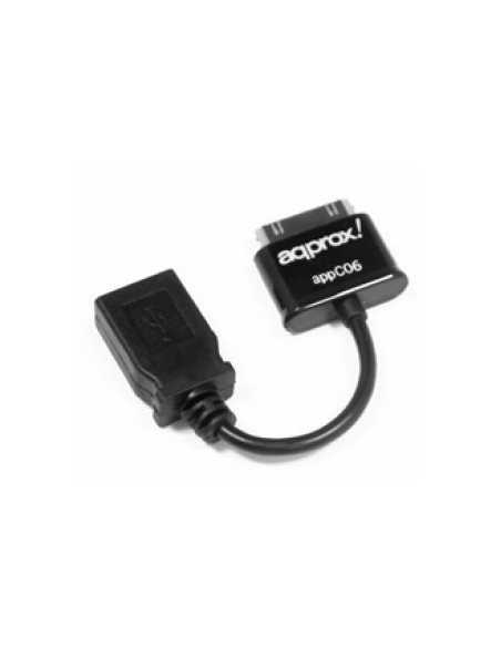 Approx appC06 cable de teléfono móvil Negro USB A Apple 30-pin