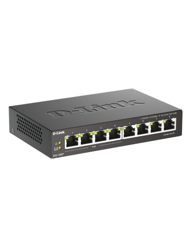D-Link DGS-1008P E switch No administrado L2 Gigabit Ethernet (10 100 1000) Energía sobre Ethernet (PoE) Escritorio Negro