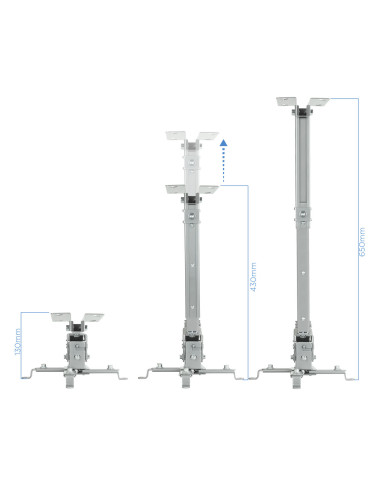 TooQ SOPORTE UNIVERSAL INCLINABLE DE TECHO PARA PROYECTOR PLATA