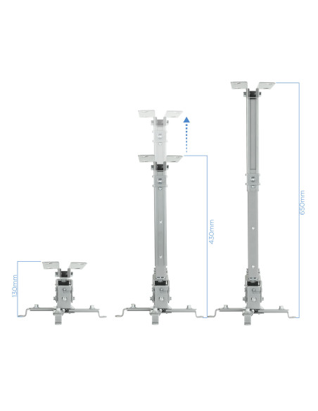 TooQ SOPORTE UNIVERSAL INCLINABLE DE TECHO PARA PROYECTOR PLATA
