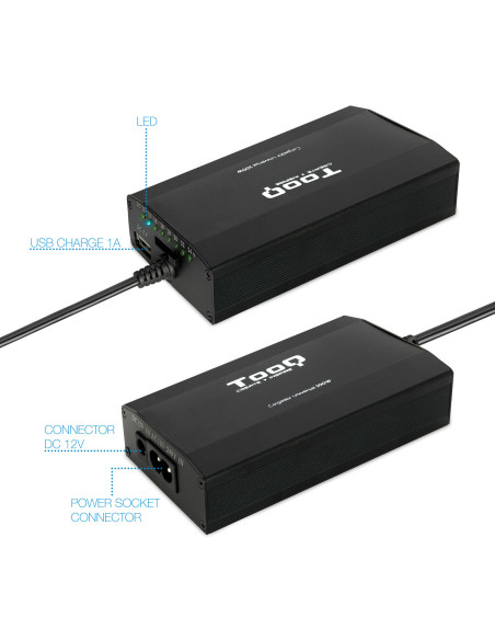 TooQ CARGADOR UNIVERSAL PORTATIL TQLC-100BS01M 100W 3 EN 1 USB