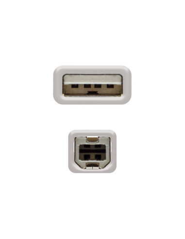 Nanocable CABLE USB 2.0 IMPRESORA, TIPO A M-B M, BEIGE, 1.8 M