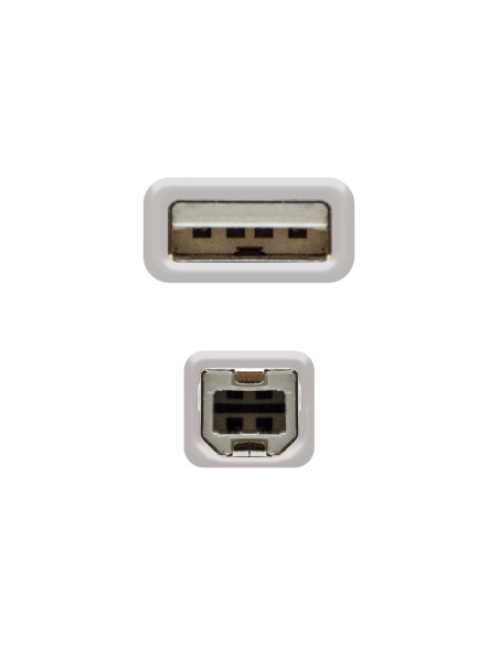 Nanocable CABLE USB 2.0 IMPRESORA, TIPO A M-B M, BEIGE, 1.8 M
