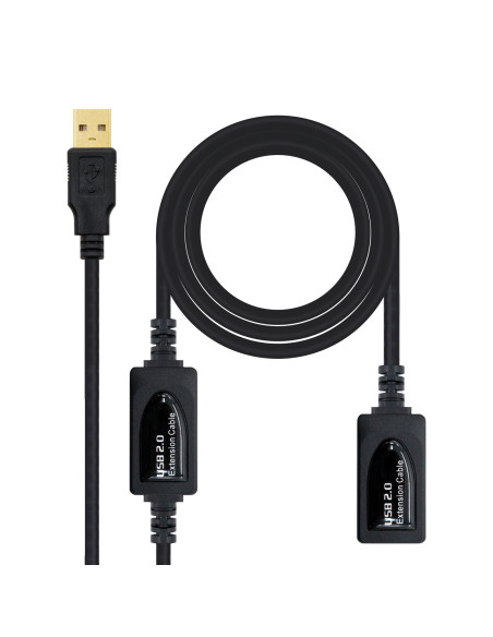 Nanocable CABLE USB 2.0 PROLONGADOR CON AMPLIFICADOR, TIPO A M-A H, 10 M