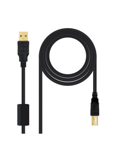 Nanocable CABLE USB 2.0 IMPRESORA HQ CON FERRITA, TIPO A M-B M, NEGRO, 5.0 M