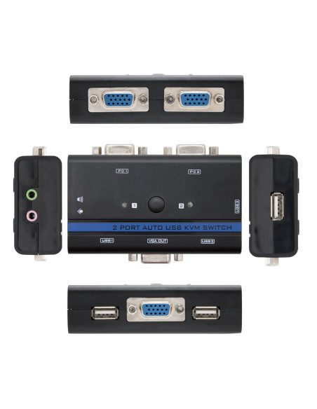 Nanocable KVM SWITCH VGA USB 1U-2PC+CABLE