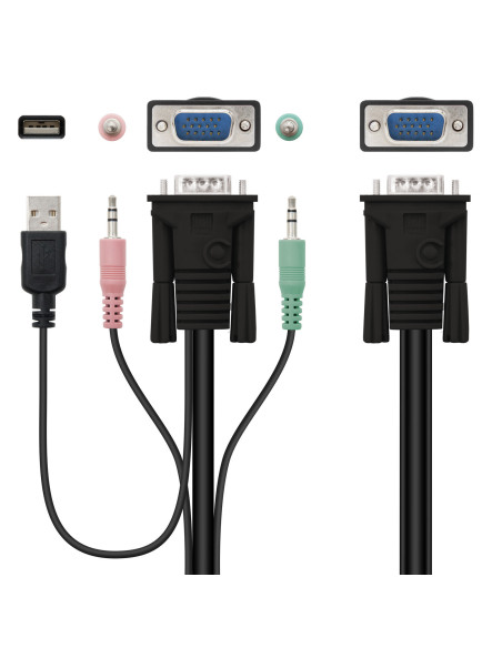 Nanocable KVM SWITCH VGA USB 1U-2PC+CABLE