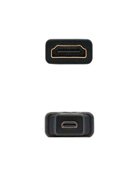 Nanocable 10.15.1206 cambiador de género para cable HDMI Micro HDMI Negro