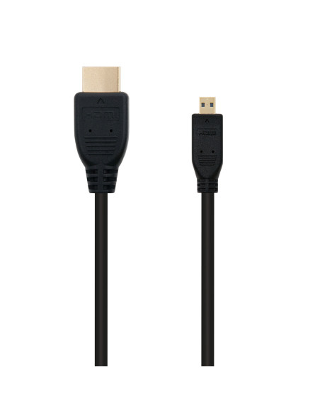 Nanocable HDMI, 0.8m cable HDMI 0,8 m HDMI tipo A (Estándar) HDMI tipo D (Micro) Negro