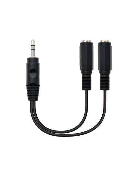 Nanocable 10.24.1200 cable de audio 0,15 m 2 x 3.5mm 3,5mm Negro
