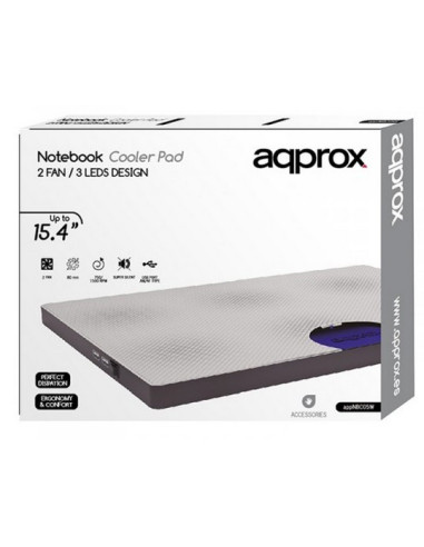 Approx appNBC05W almohadilla fría 39,1 cm (15.4") Gris, Blanco