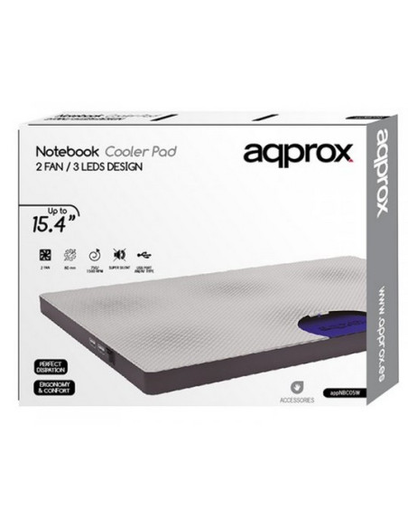 Approx appNBC05W almohadilla fría 39,1 cm (15.4") Gris, Blanco