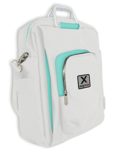 Approx appNBST15x 39,6 cm (15.6") Mochila bandolera Turquesa, Blanco