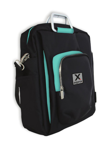 Approx appNBST15x 39,6 cm (15.6") Mochila bandolera Negro, Turquesa