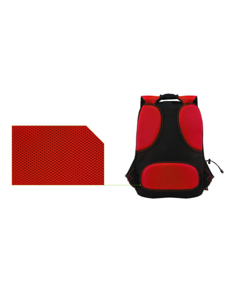 KeepOut BK7R mochila Negro, Rojo Nylon