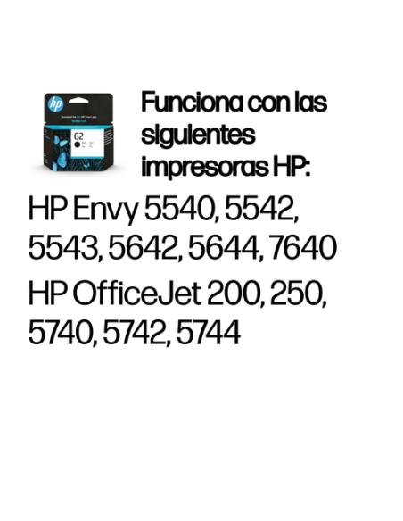 HP Cartucho de tinta original 62 negro