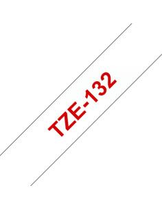 Brother TZE-132 cinta para impresora de etiquetas Rojo sobre transparencia
