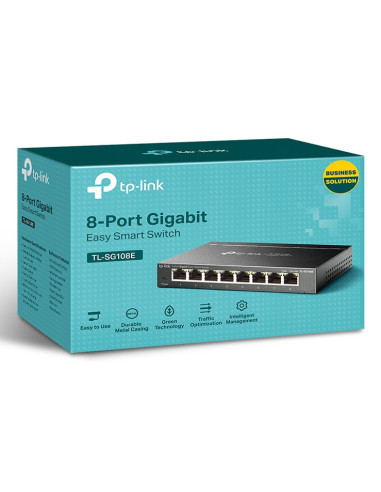 TP-Link TL-SG108E switch Gestionado L2 Gigabit Ethernet (10 100 1000) Negro