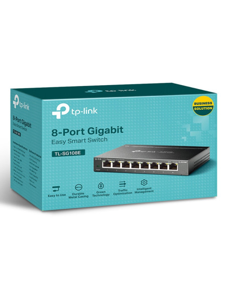 TP-Link TL-SG108E switch Gestionado L2 Gigabit Ethernet (10 100 1000) Negro