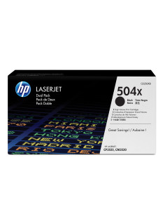 HP Pack de ahorro de 2 cartuchos de tóner original LaserJet 504X de alta capacidad negro