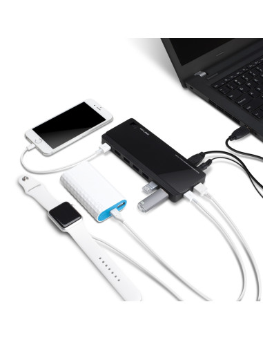 TP-Link UH720 hub de interfaz USB 3.2 Gen 1 (3.1 Gen 1) Micro-B 5000 Mbit s Negro