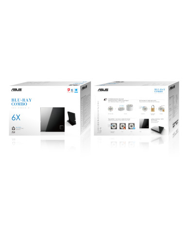 ASUS SBC-06D2X-U unidad de disco óptico Blu-Ray DVD Combo Negro