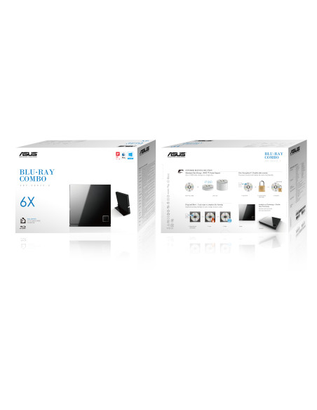 ASUS SBC-06D2X-U unidad de disco óptico Blu-Ray DVD Combo Negro