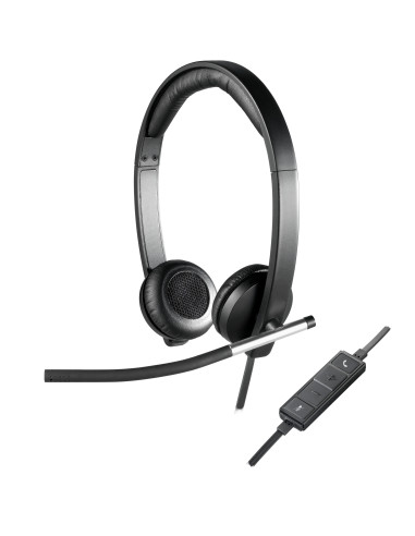 Logitech 981-000519 auricular y casco Auriculares Alámbrico Diadema Oficina Centro de llamadas USB tipo A Negro, Plata