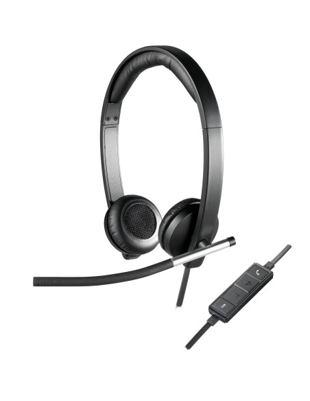 Logitech 981-000519 auricular y casco Auriculares Alámbrico Diadema Oficina Centro de llamadas USB tipo A Negro, Plata
