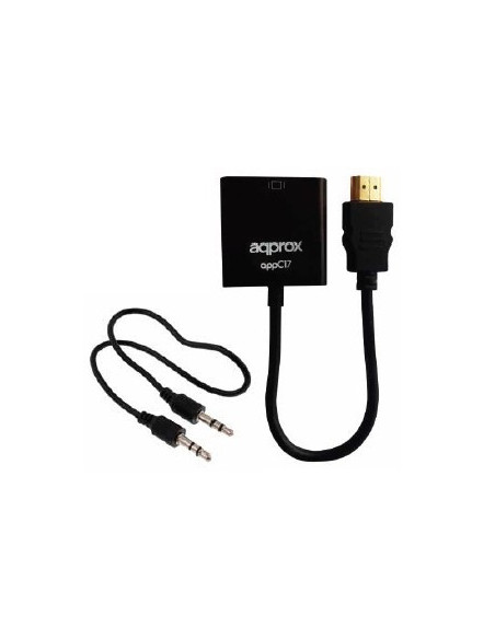 Approx appC17 HDMI tipo A (Estándar) VGA (D-Sub) + 3,5mm Negro