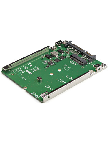 StarTech.com Adaptador de SSD SATA M.2 a SATA de 2.5" - Conversor de M.2 NGFF a SATA - de 7mm - Bracket de Marco Abierto -