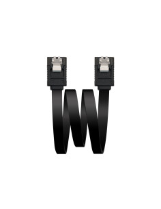 Nanocable CABLE SATA III DATOS 6G CON ANCLAJES, NEGRO, 0.5 M